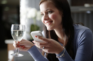 Woman texting on her phone